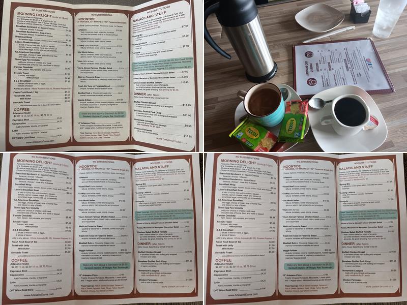 Artesano Cafe & Lounge Menu