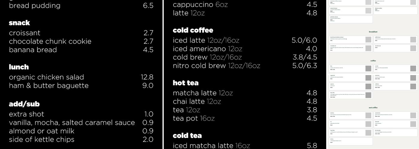 Breezeblock Coffee Menu