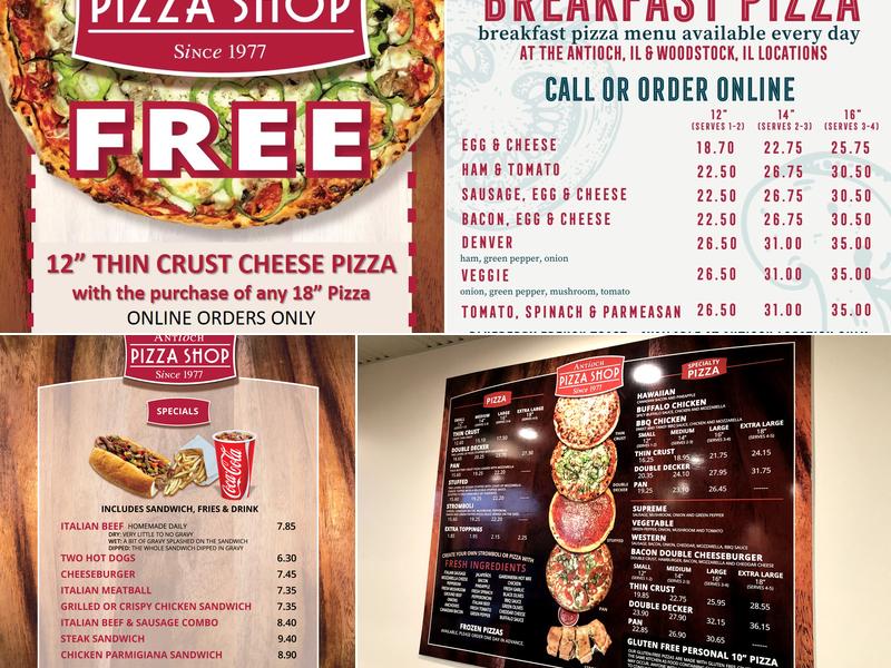 Antioch Pizza Shop Menu