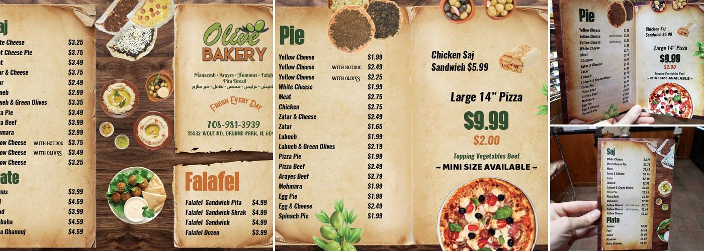 Olive Bakery Menu