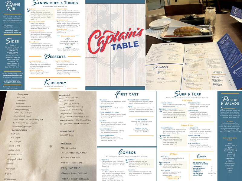 Captains Table Inc Menu