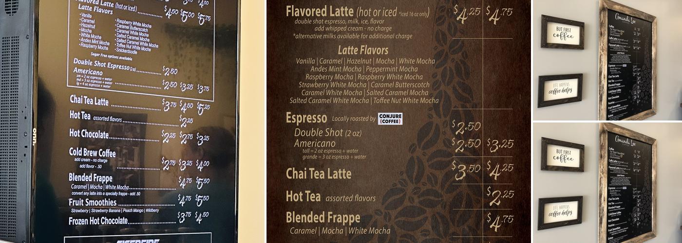 Amanda Lee Coffee Menu