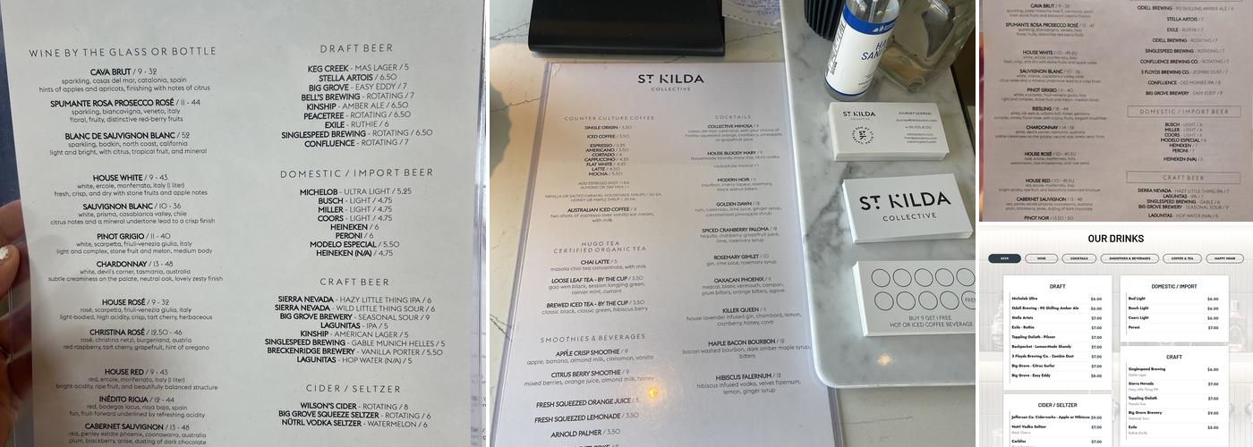 St. Kilda Collective Menu