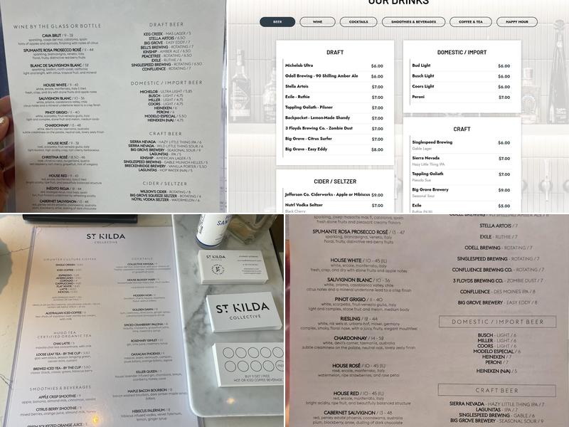 St. Kilda Collective Menu