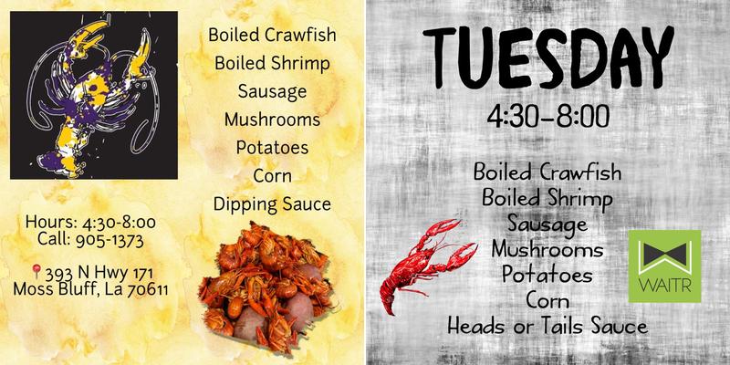 Heads or Tails Seafood Menu