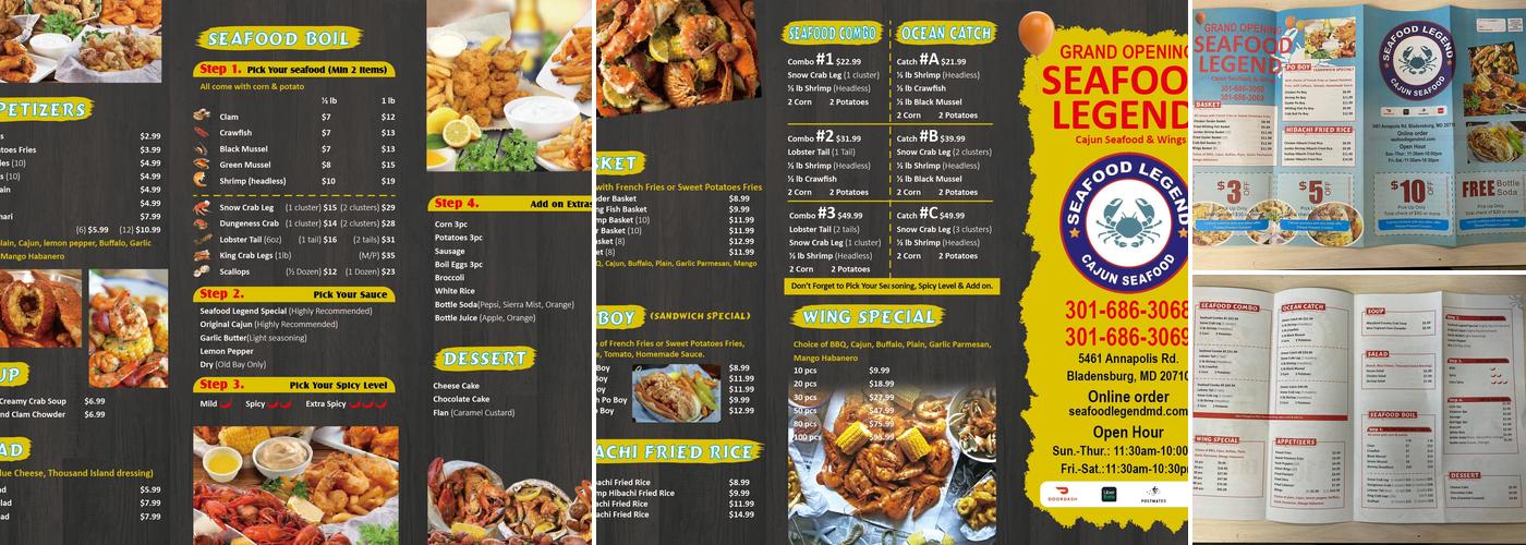 Seafood legend Menu