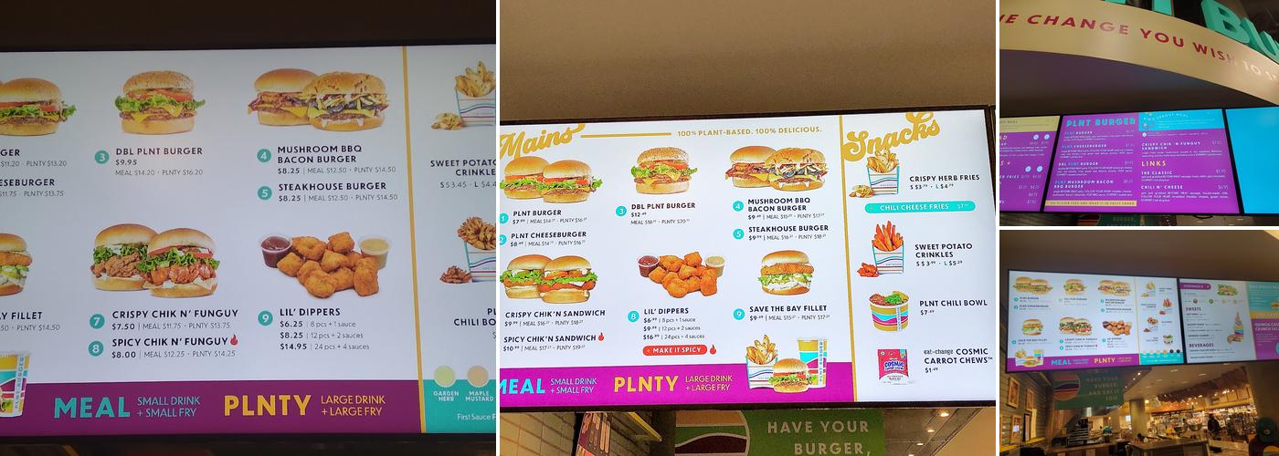 PLNT Burger Menu