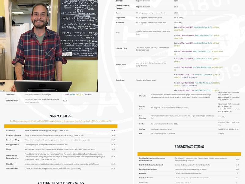 The Studio Cafe Menu