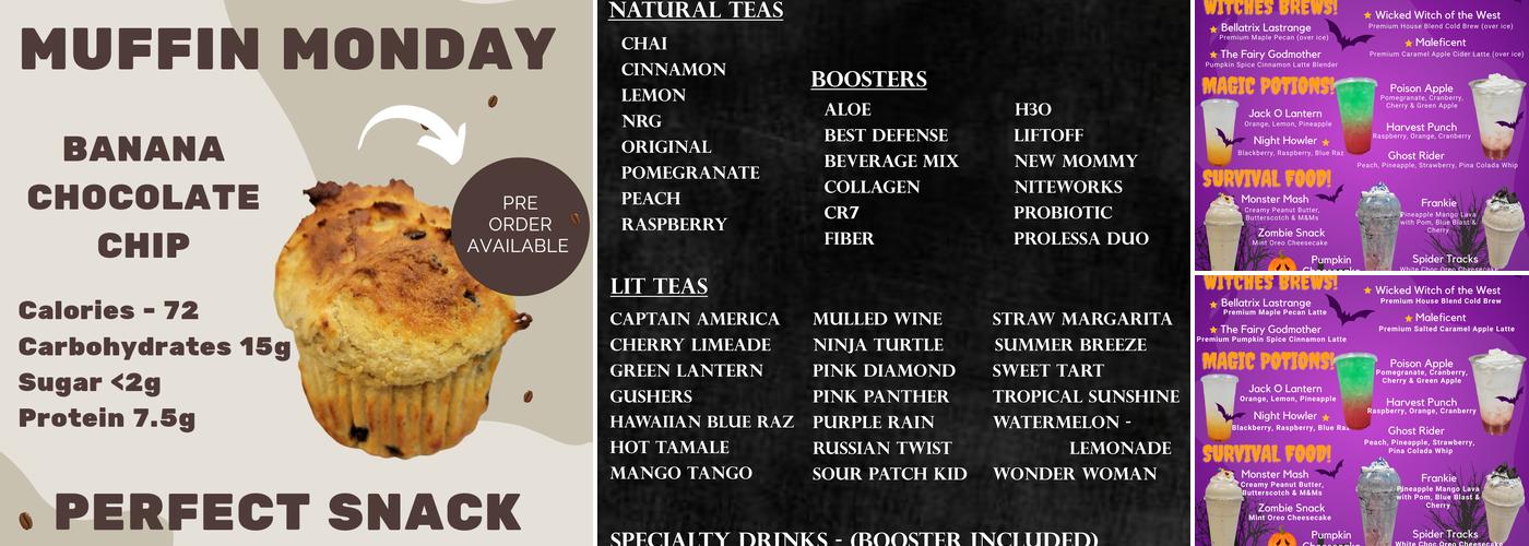 Down The Street Nutrition Menu