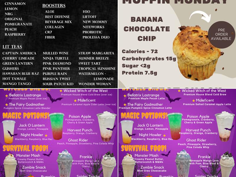 Down The Street Nutrition Menu