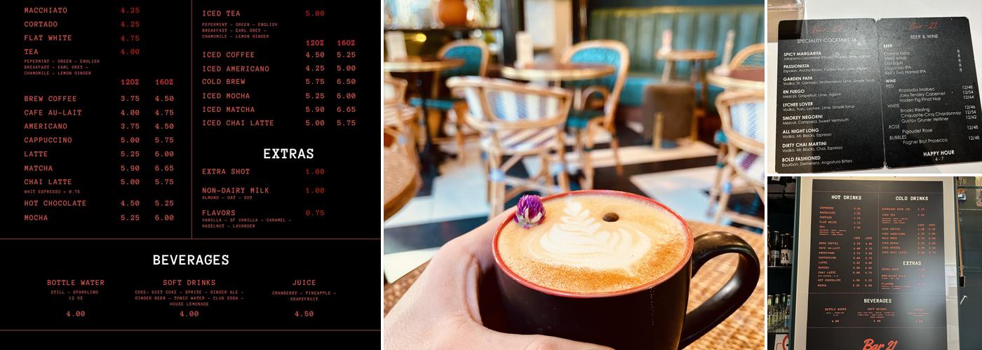 Café-Flor Menu