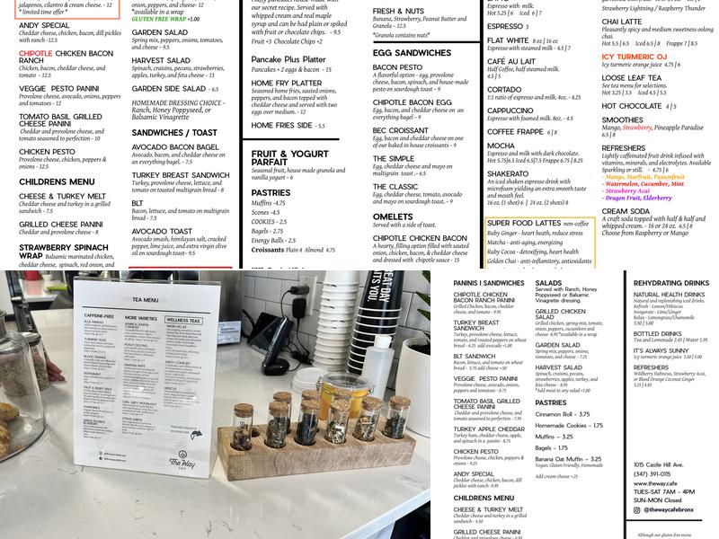 The Way Cafe Menu