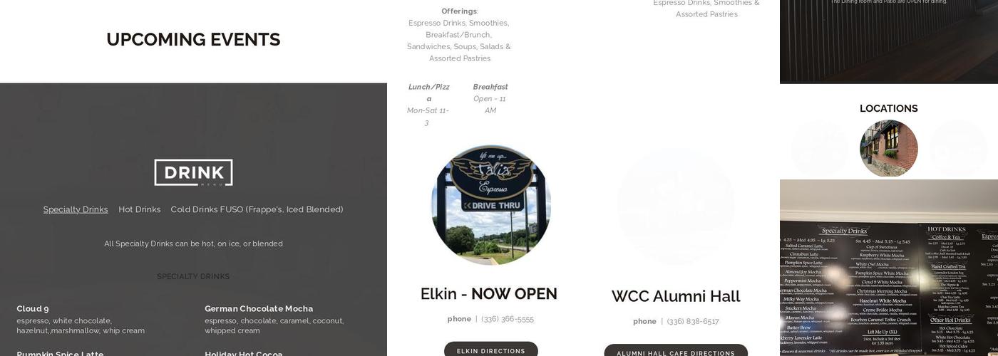 Talia Espresso Boone Menu