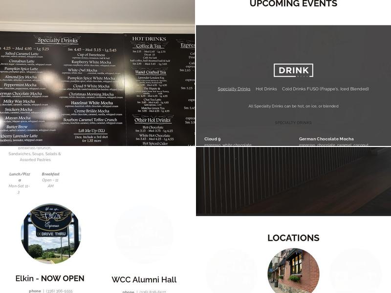 Talia Espresso Boone Menu