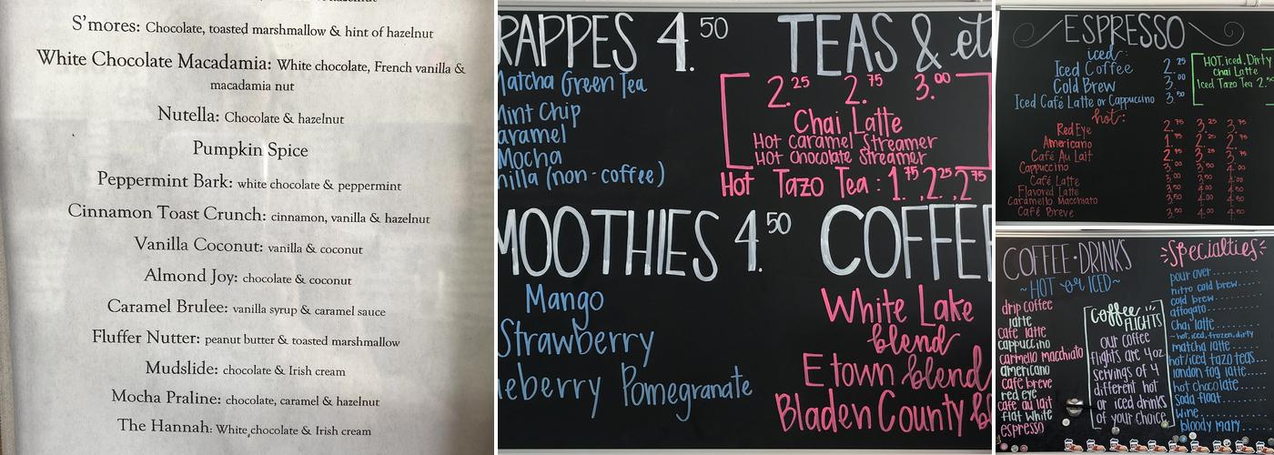 Barefoot Brew Menu