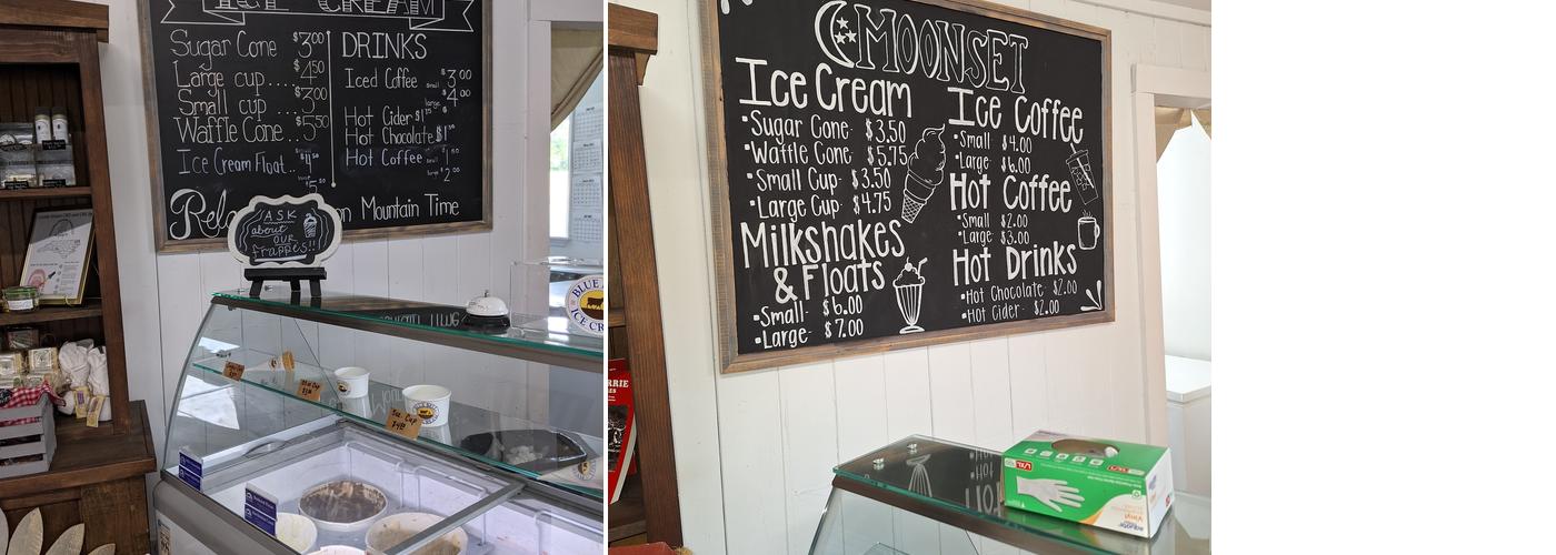 Moonset General Store Menu