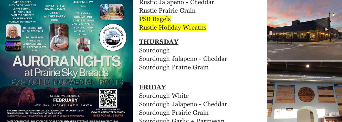 Prairie Sky Breads Menu