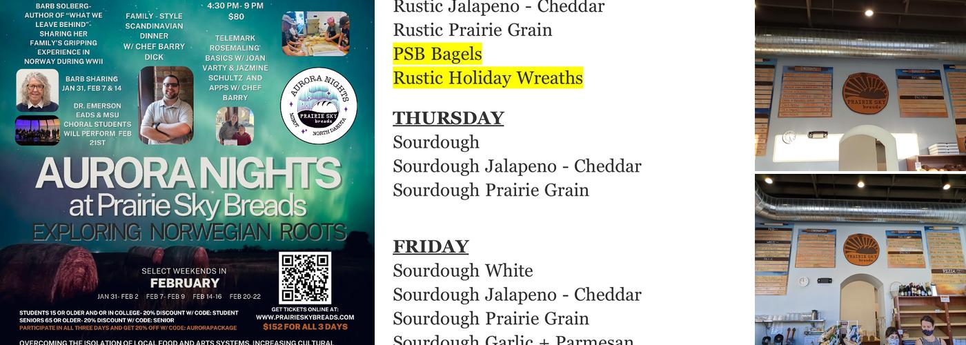 Prairie Sky Breads Menu