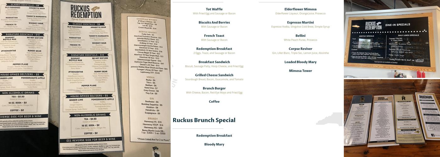 Ruckus & Redemption Menu