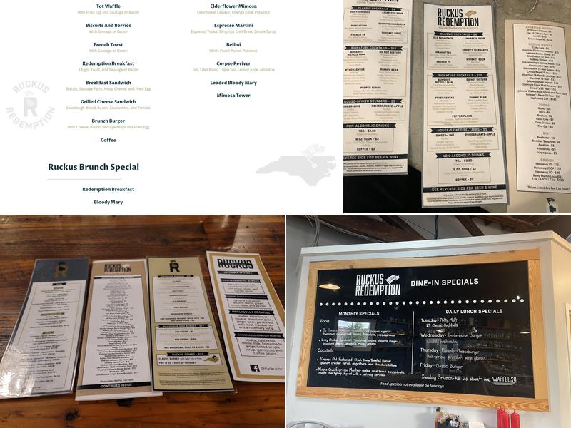 Ruckus & Redemption Menu