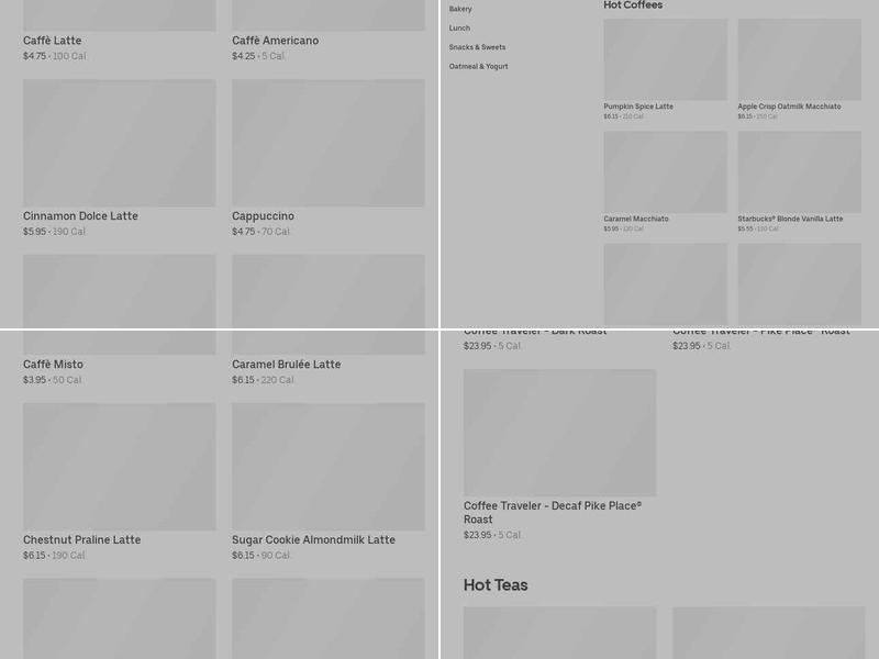 Starbucks Menu