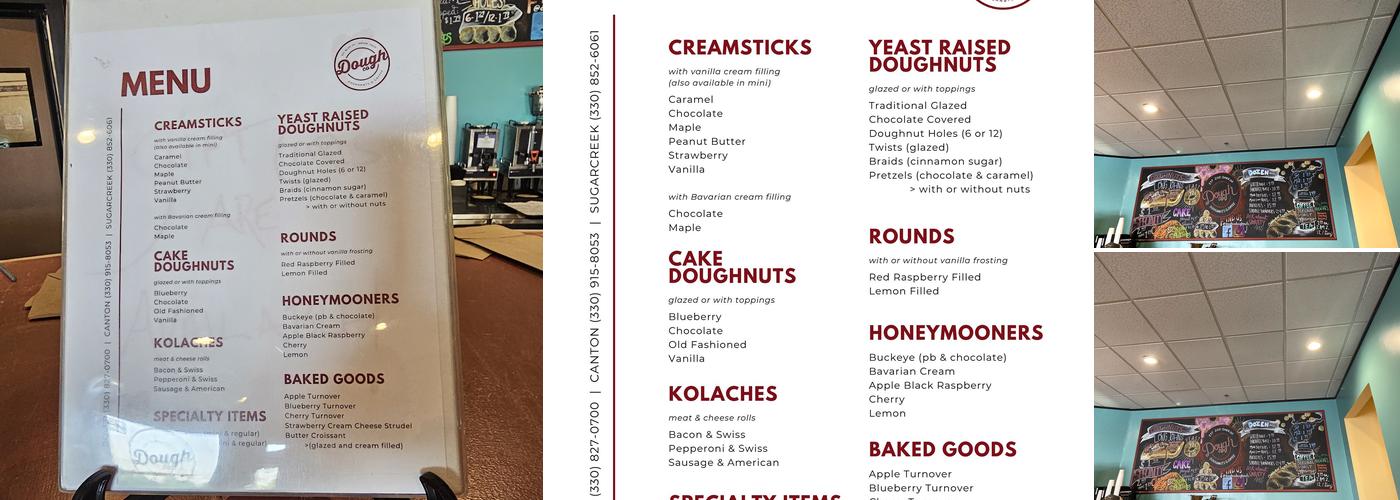 Dough Co. Doughnuts & Coffee Menu