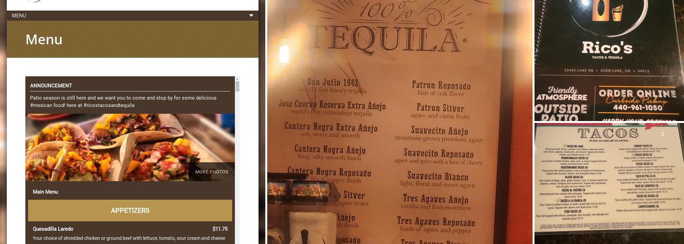Rico's Tacos & Tequila Menu
