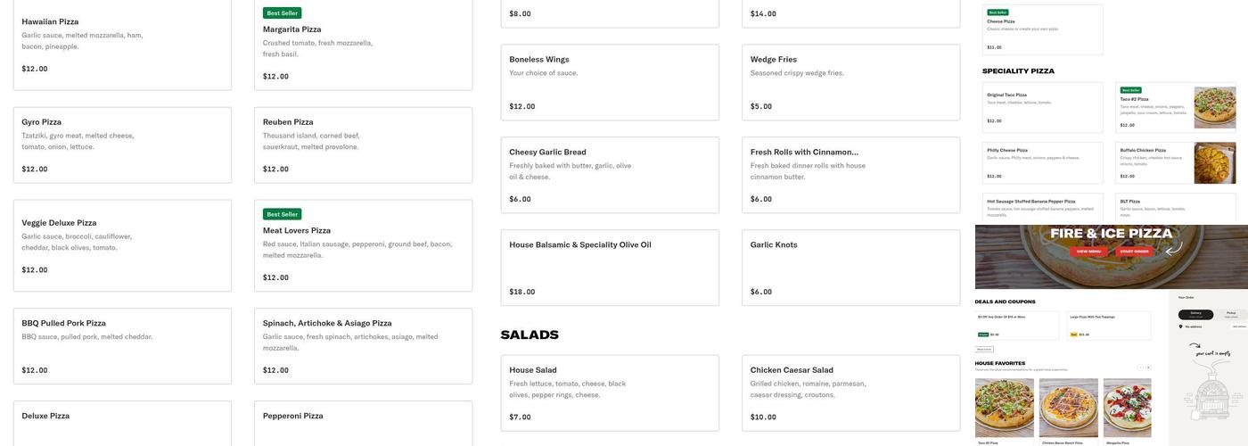 Fire & Ice Menu
