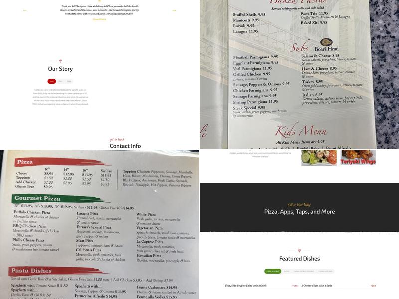 Ferrara's Pizza, Taps, and Apps Menu