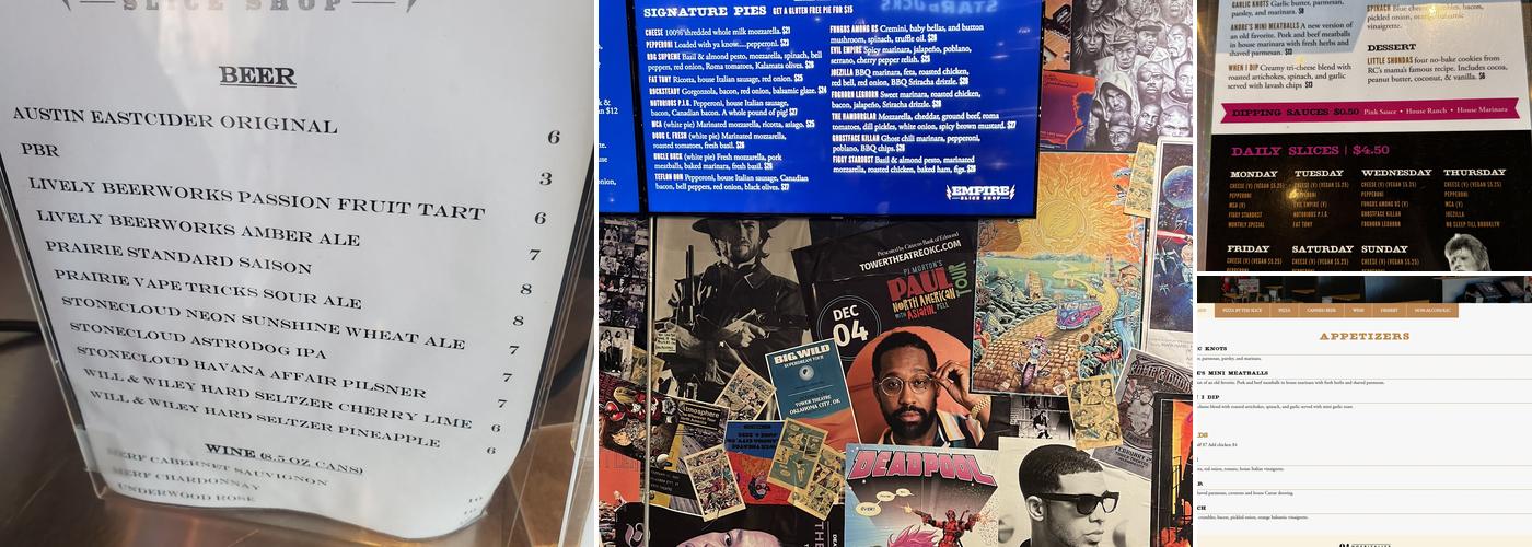 Empire Slice Shop - Nichols Hills Menu