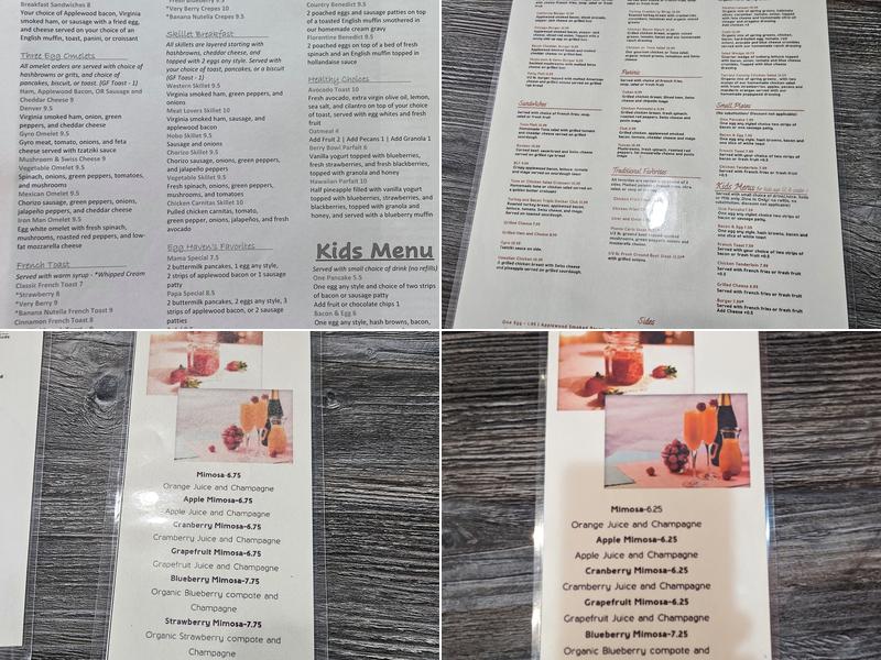 Egg Haven Cafe Menu