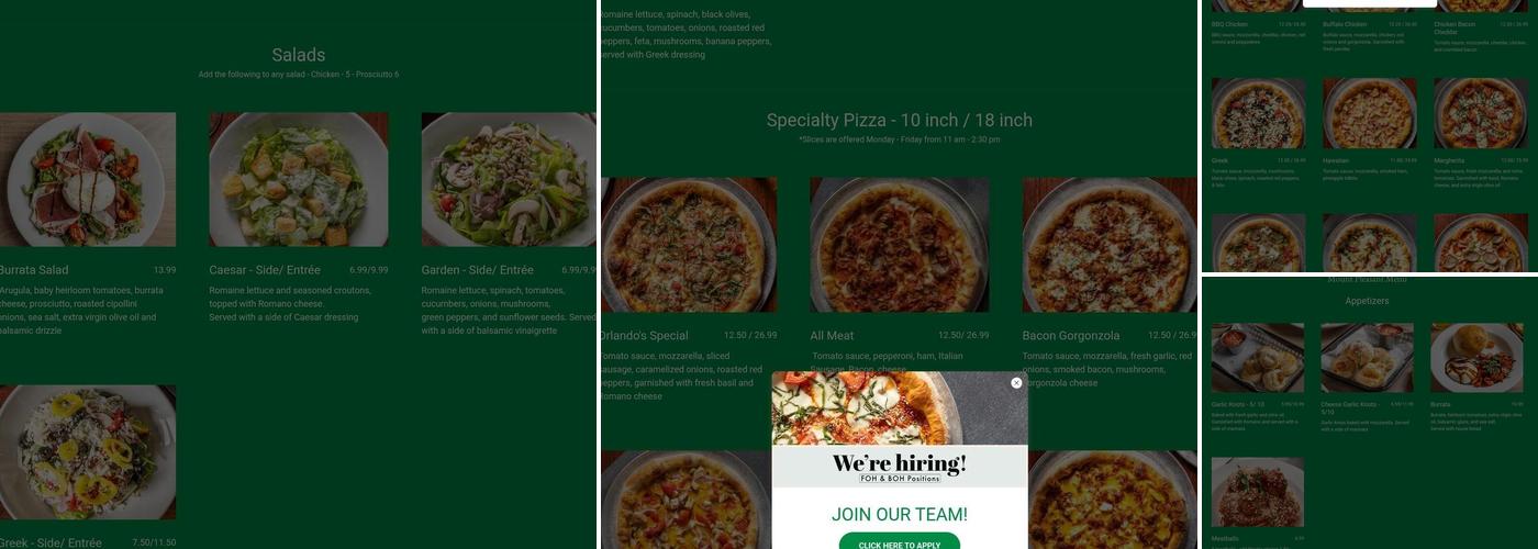 Orlando's Pizza Mt Pleasant Menu