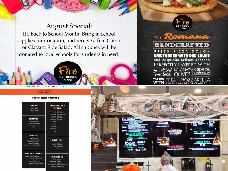 Firo Fire Kissed Pizza Menu