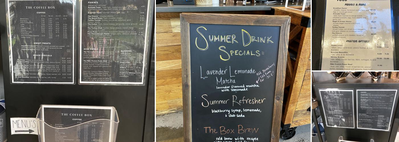 The Coffee Box Menu