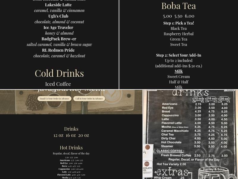 Java Journey Menu