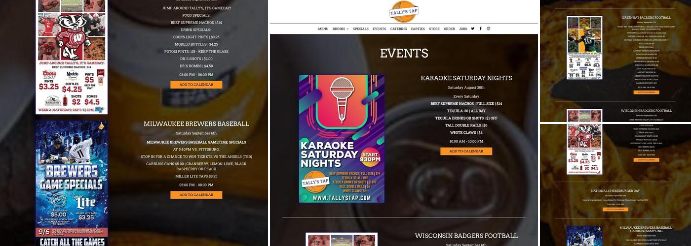 Tally's Tap & Eatery Menu