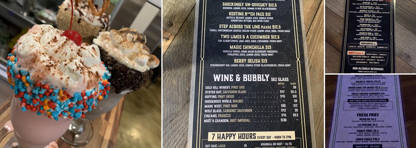 Chit Chat Burger Bar Menu