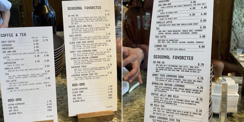 A-OK CAFE Menu