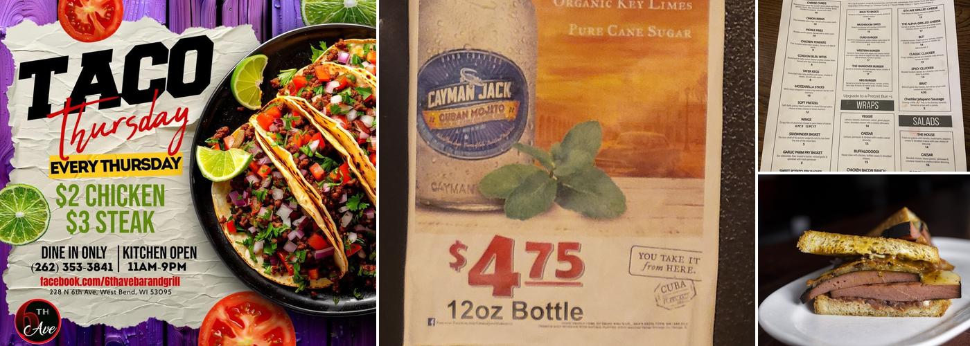 6th Ave Bar & Grill Menu