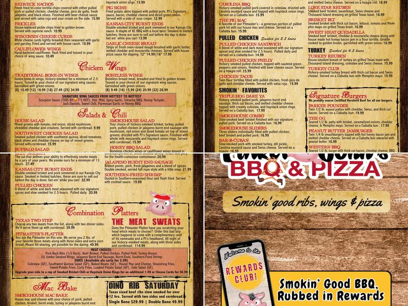 Green Bay - Parker John's BBQ & Pizza Menu