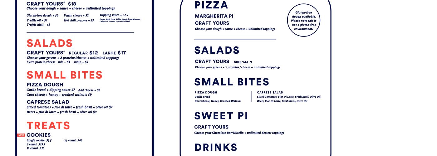 Pi Co. Central Kitchen Inc. Menu