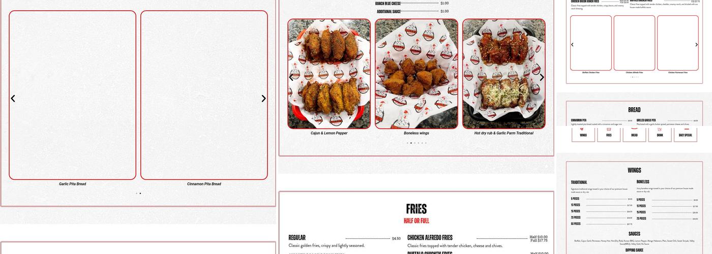 Valley Wings Menu