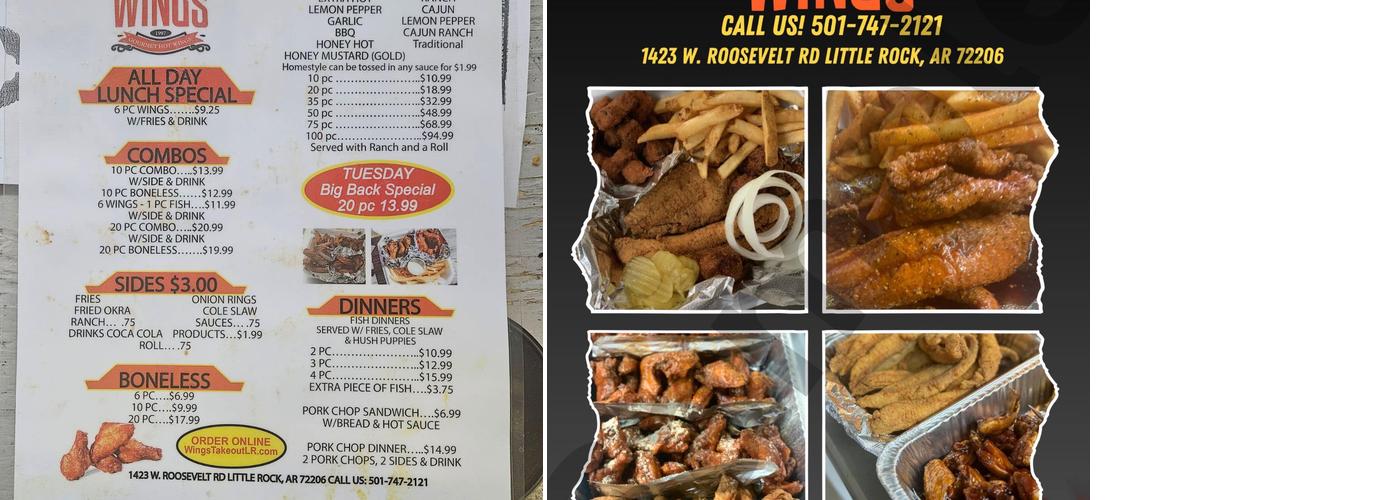 Wings Take Out Menu