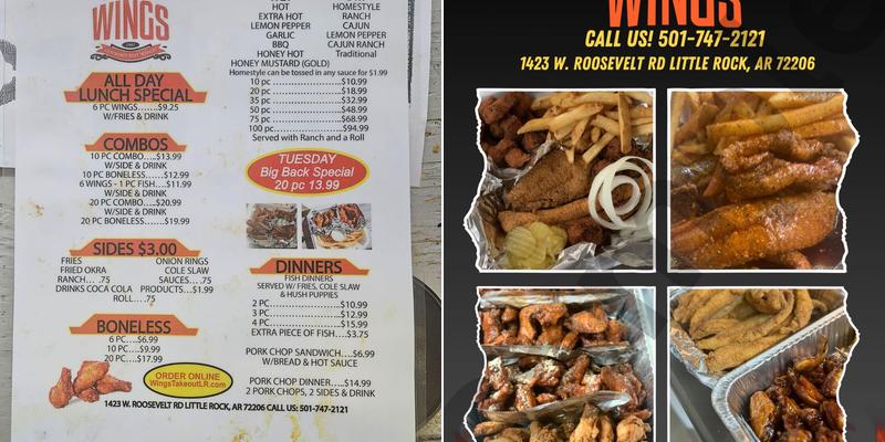 Wings Take Out Menu