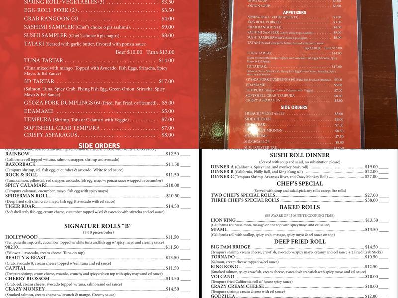 Octopus sushi and hibachi Menu