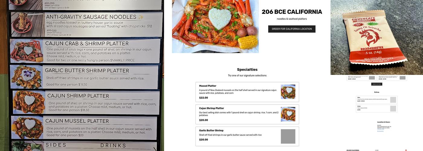 206 BCE Anaheim Packing District Menu