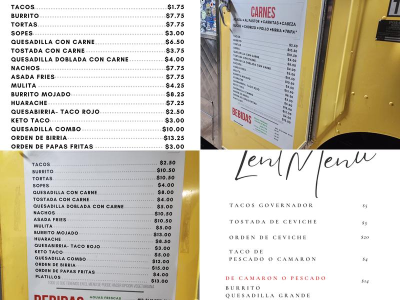 Tacos La Madrina ( Food Truck) Menu