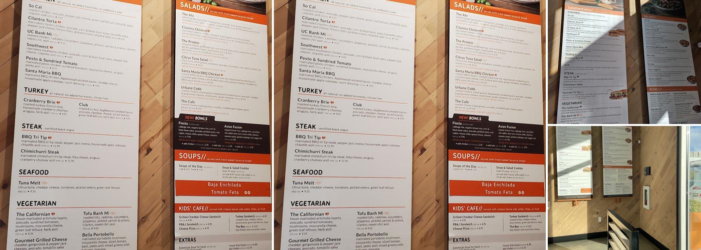 Urbane Cafe Menu