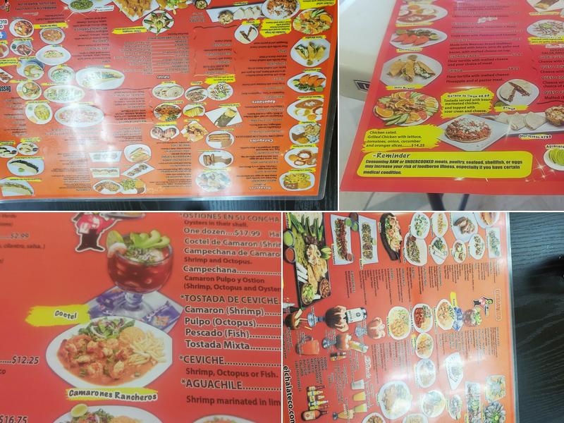 Chalateco Menu