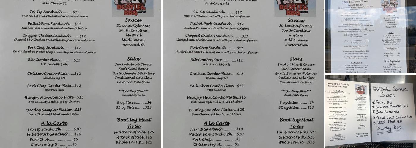 Bootleg BBQ Menu